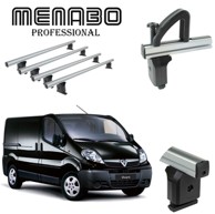 MENABO Krovni nosači Vivaro (Opel/Vauxhall) B – L1/L2 2014>, 4 poprečne šipke + graničnici